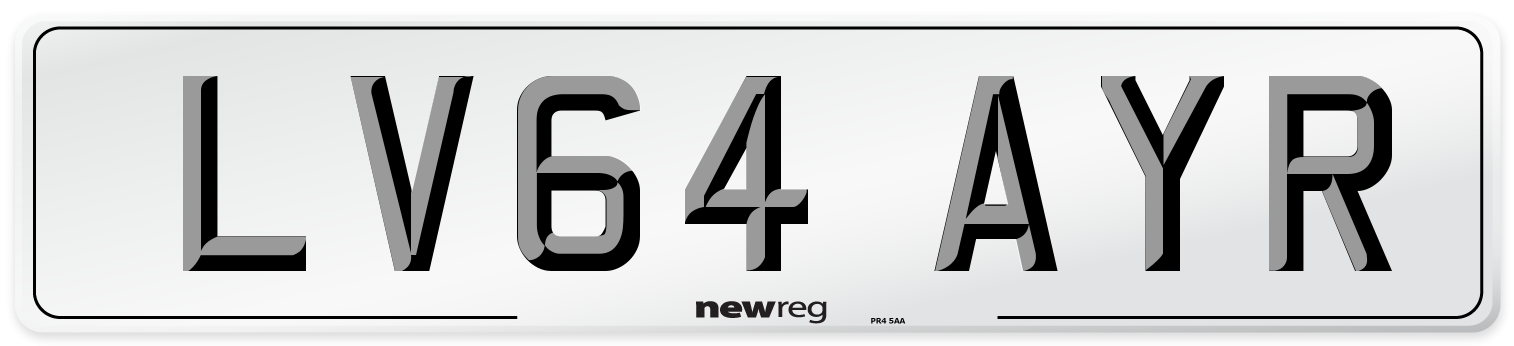 LV64 AYR Number Plate from New Reg